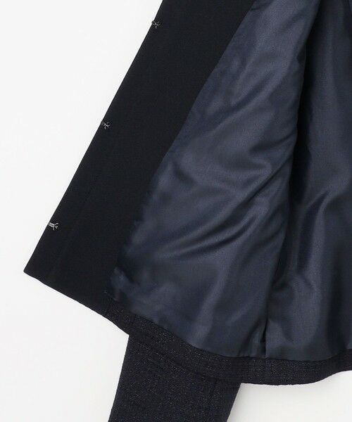 S size ONWARD(小さいサイズ) / エスサイズオンワード ノーカラージャケット | リップルボーダーストレッチ ジャケット | 詳細12