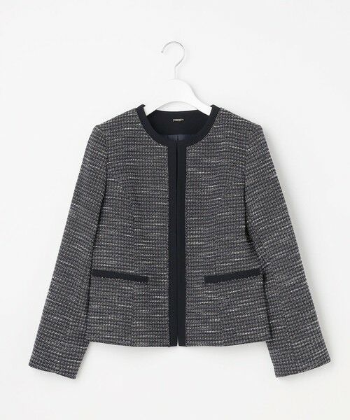 S size ONWARD(小さいサイズ) / エスサイズオンワード ノーカラージャケット | リップルボーダーストレッチ ジャケット | 詳細20