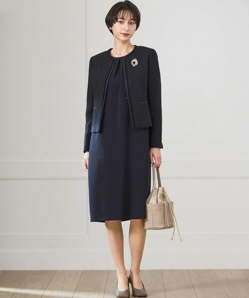 S size ONWARD(小さいサイズ) / エスサイズオンワード ノーカラージャケット | 【セットアップ対応】ライトシャインツイード ノーカラージャケット | 詳細2