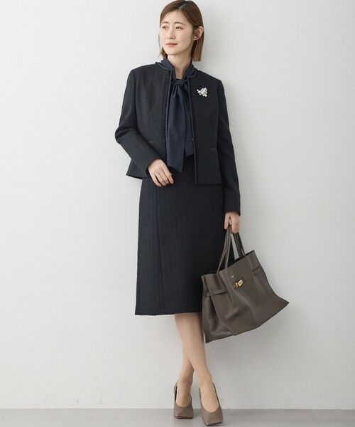 S size ONWARD(小さいサイズ) / エスサイズオンワード ノーカラージャケット | 【セットアップ対応】ライトシャインツイード ノーカラージャケット | 詳細3