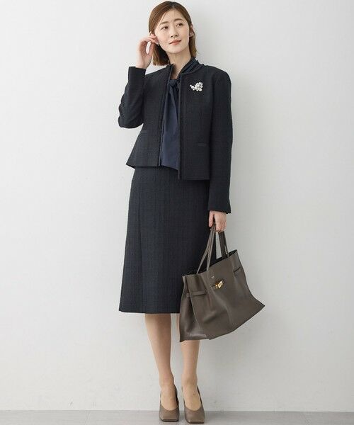 S size ONWARD(小さいサイズ) / エスサイズオンワード ノーカラージャケット | 【セットアップ対応】ライトシャインツイード ノーカラージャケット | 詳細5