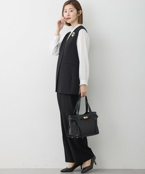 S size ONWARD(小さいサイズ) / エスサイズオンワード その他アウター | 【セットアップ対応/洗える】トリアセダブルジョーゼット ジレ | 詳細2