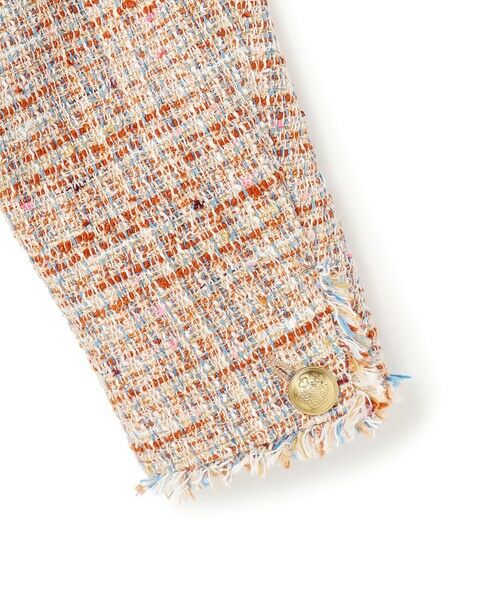 S size ONWARD(小さいサイズ) / エスサイズオンワード ノーカラージャケット | GIOLICAツイード ノーカラー ボタン ジャケット | 詳細10