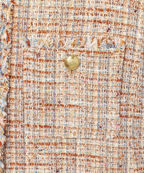 S size ONWARD(小さいサイズ) / エスサイズオンワード ノーカラージャケット | GIOLICAツイード ノーカラー ボタン ジャケット | 詳細12