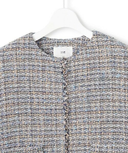 S size ONWARD(小さいサイズ) / エスサイズオンワード ノーカラージャケット | GIOLICAツイード ノーカラー ジャケット | 詳細8