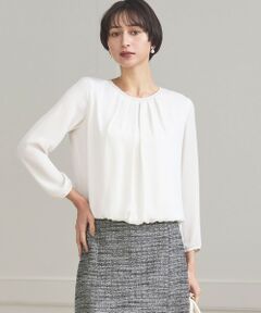 S size ONWARD(小さいサイズ) / エスサイズオンワード シャツ・ブラウス | 【洗える】シルキーデシン ボールチェーン バルーン ブラウス