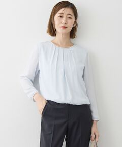 S size ONWARD(小さいサイズ) / エスサイズオンワード シャツ・ブラウス | 【洗える】シルキーデシン ボールチェーン バルーン ブラウス