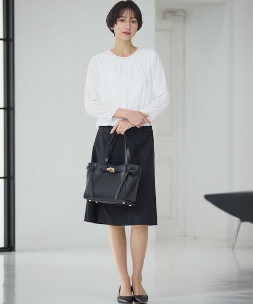 S size ONWARD(小さいサイズ) / エスサイズオンワード シャツ・ブラウス | 【洗える】シルキーデシン ボールチェーン バルーン ブラウス | 詳細2