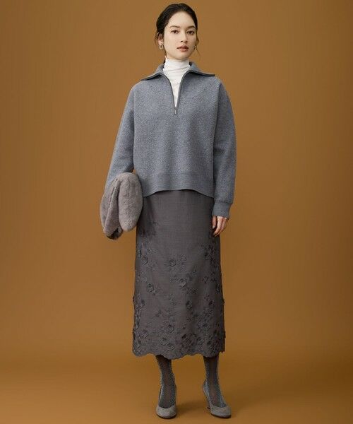 S size ONWARD(小さいサイズ) / エスサイズオンワード ニット・セーター | 【SHIHOさん着用】ボイルドウールハーフジップ ニット | 詳細12