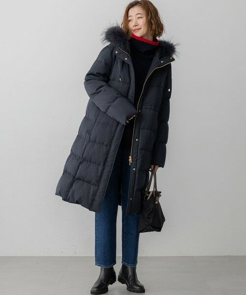 S size ONWARD(小さいサイズ) / エスサイズオンワード ニット・セーター | 【洗える】ウールカシミヤ コンビカラー オフタートル ニット | 詳細14