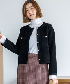 S size ONWARD(小さいサイズ) / エスサイズオンワード カーディガン・ボレロ | 【洗える】ベロアニット カーディガン