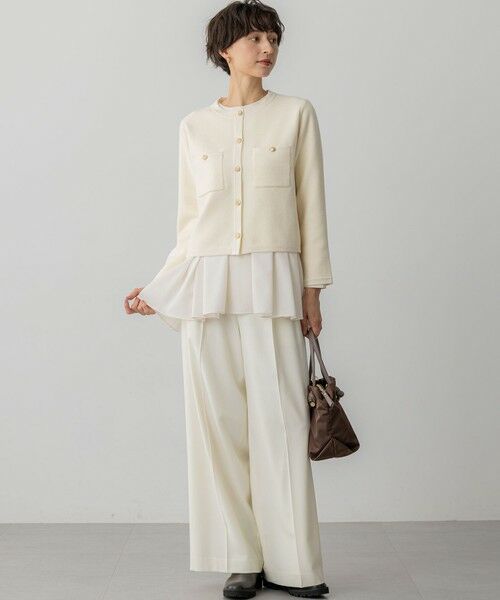 S size ONWARD(小さいサイズ) / エスサイズオンワード カーディガン・ボレロ | 【洗える】ベロアニット カーディガン | 詳細1