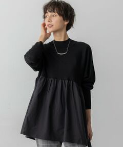 S size ONWARD(小さいサイズ) / エスサイズオンワード ニット・セーター | 【洗える】ギャザープルオーバー コンビ ニット