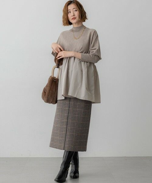 S size ONWARD(小さいサイズ) / エスサイズオンワード ニット・セーター | 【洗える】ギャザープルオーバー コンビ ニット | 詳細5