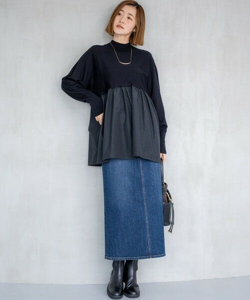 S size ONWARD(小さいサイズ) / エスサイズオンワード ニット・セーター | 【洗える】ギャザープルオーバー コンビ ニット | 詳細14