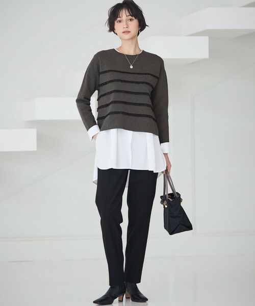 S size ONWARD(小さいサイズ) / エスサイズオンワード ニット・セーター | 【WEB&一部店舗限定/滝沢眞規子さん着用】フリルボーダー ニット | 詳細1