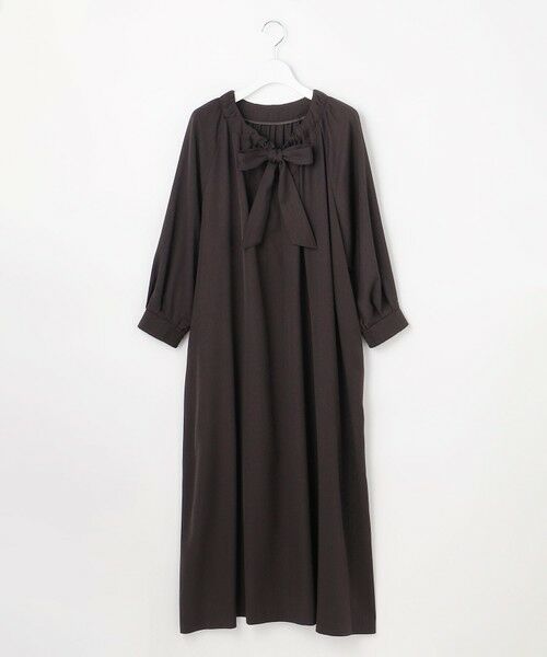S size ONWARD(小さいサイズ) / エスサイズオンワード ロング・マキシ丈ワンピース | 【SHIHOさん着用】TWドレープツイル3WAYボウタイ ワンピース | 詳細18