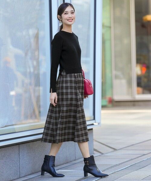 S size ONWARD(小さいサイズ) / エスサイズオンワード ロング・マキシ丈ワンピース | ドッキングニット ワンピース | 詳細3