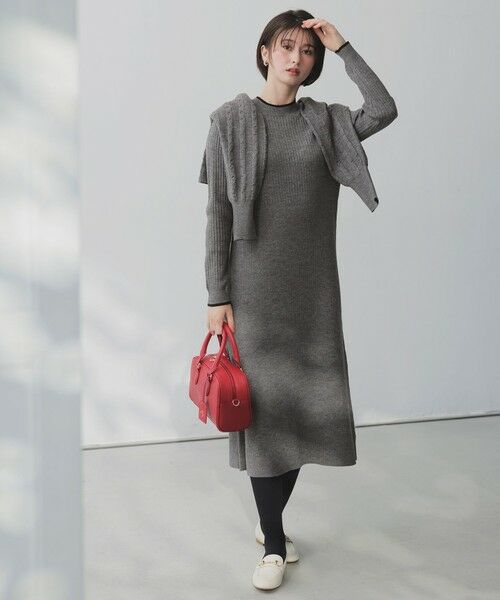 S size ONWARD(小さいサイズ) / エスサイズオンワード ミニ丈・ひざ丈ワンピース | 【2SET】ニット ボレロ × ワンピース セット | 詳細4