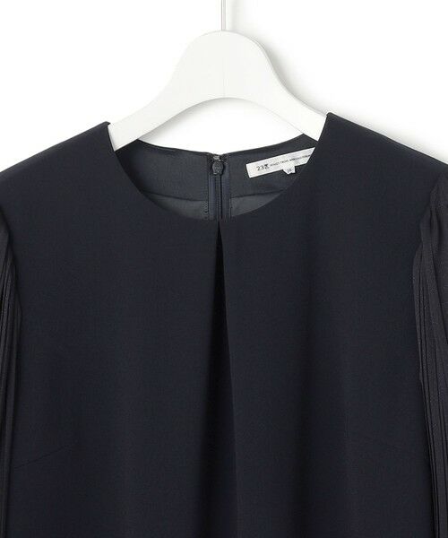 S size ONWARD(小さいサイズ) / エスサイズオンワード ロング・マキシ丈ワンピース | 【セットアップ対応/洗える】トリアセダブルジョーゼット シフォンスリーブ ワンピース | 詳細6