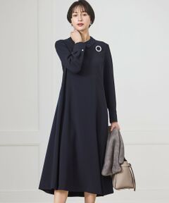 S size ONWARD(小さいサイズ) / エスサイズオンワード ロング・マキシ丈ワンピース | 【セットアップ対応/洗える】トリアセダブルジョーゼット 襟付き ワンピース