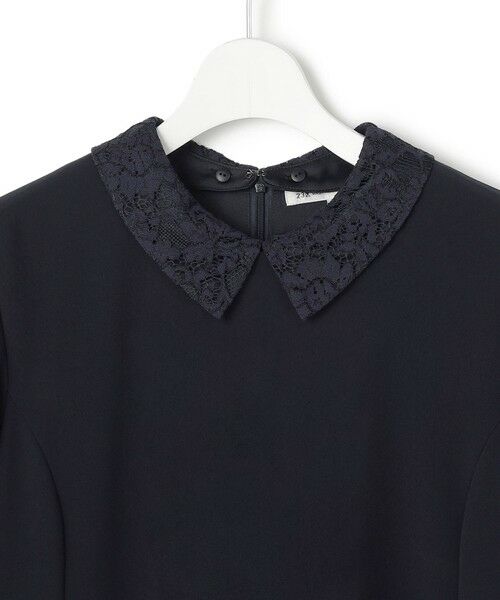 S size ONWARD(小さいサイズ) / エスサイズオンワード ロング・マキシ丈ワンピース | 【セットアップ対応/洗える】トリアセダブルジョーゼット 襟付き ワンピース | 詳細6