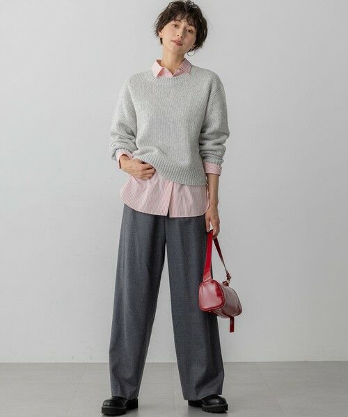 S size ONWARD(小さいサイズ) / エスサイズオンワード その他パンツ | 【洗える】ハイカウントフラノ ドロスト ワイド パンツ | 詳細3