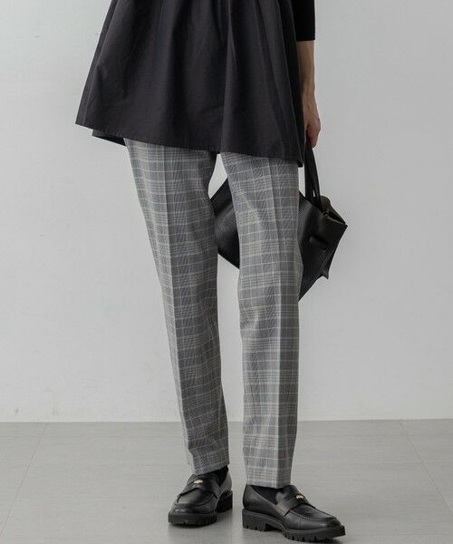 S size ONWARD(小さいサイズ) / エスサイズオンワード その他パンツ | 【Oggi掲載/洗える】ウォームストレッチ チェック テーパード パンツ(グレーチェック)