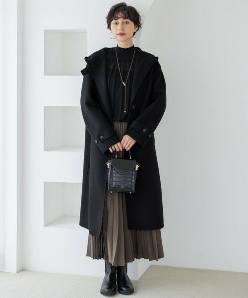 S size ONWARD(小さいサイズ) / エスサイズオンワード その他アウター | 【滝沢眞規子さん着用/VERY掲載】MANTECOPureリバー フード ロングコート | 詳細16