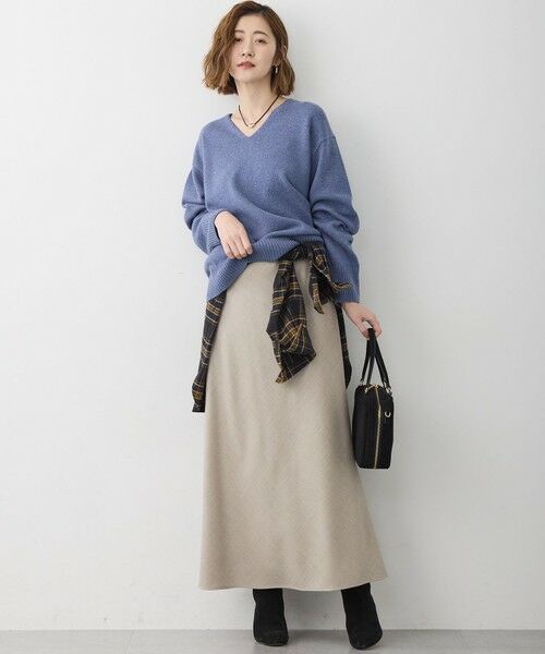 S size ONWARD(小さいサイズ) / エスサイズオンワード ミニ・ひざ丈スカート | 【洗える】ハイカウントフラノ フレア スカート | 詳細16