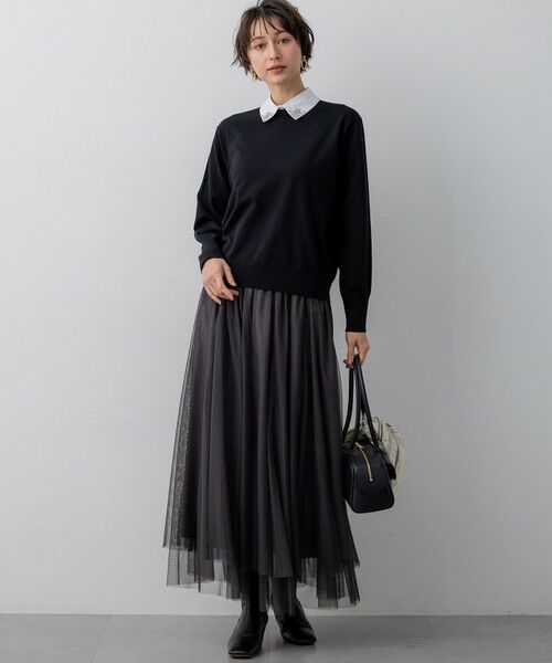 S size ONWARD(小さいサイズ) / エスサイズオンワード ミニ・ひざ丈スカート | 【洗える】レイヤード チュール スカート | 詳細5