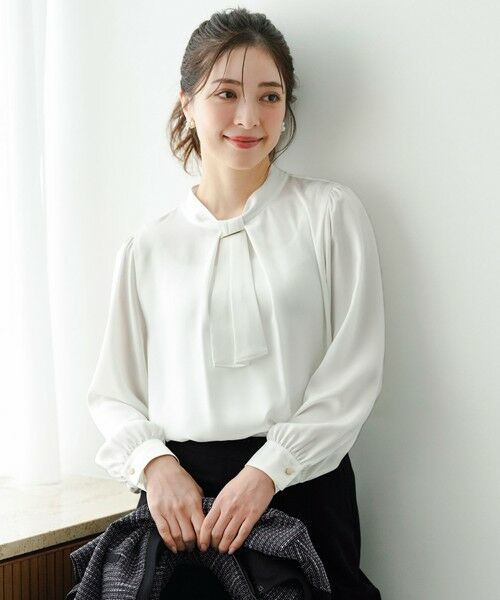 S size ONWARD(小さいサイズ) / エスサイズオンワード シャツ・ブラウス | 【4WAY】長袖 ボウブラウス | 詳細1