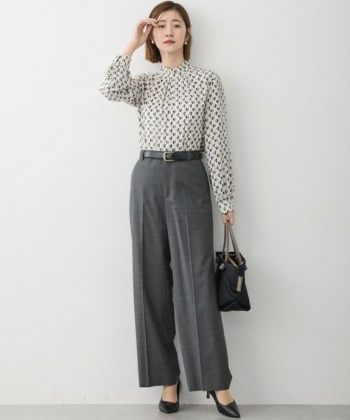 S size ONWARD(小さいサイズ) / エスサイズオンワード シャツ・ブラウス | モダンアートプリントギャザーブラウス | 詳細1