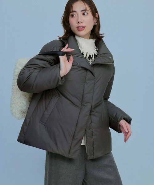 S size ONWARD(小さいサイズ) / エスサイズオンワード ダウンジャケット・ベスト | 【WEB&一部店舗限定】ステッチレス フーデット ダウン（チャコールグレー系）