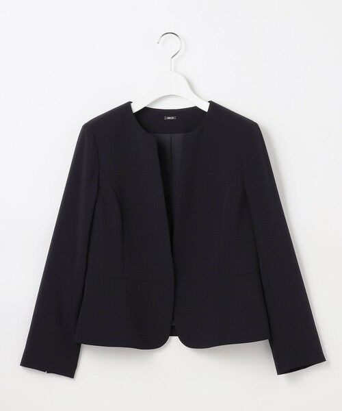 S size ONWARD(小さいサイズ) / エスサイズオンワード ノーカラージャケット | セレモニーダブルクロス クルーカラー ジャケット | 詳細12