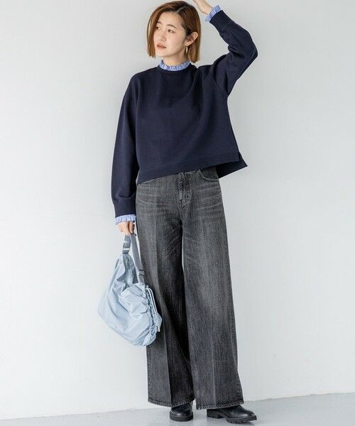 S size ONWARD(小さいサイズ) / エスサイズオンワード スウェット | 【WEB＆一部店舗限定】クリアコットンテリー ストライプフリル スウェット | 詳細16