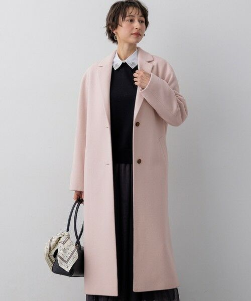 S size ONWARD(小さいサイズ) / エスサイズオンワード その他アウター | 【WEB&一部店舗限定】ウールモッサ チェスターコート（ピンク系）