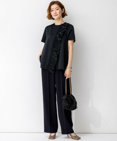 S size ONWARD(小さいサイズ) / エスサイズオンワード シャツ・ブラウス | 【APPLAUDIR】クリアダブルサテン フリルデザイン ブラウス | 詳細1