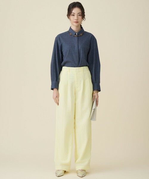 S size ONWARD(小さいサイズ) / エスサイズオンワード シャツ・ブラウス | 【大人の抜け感・セットアップ対応】ソフトリネンダンガリー シャツ | 詳細2