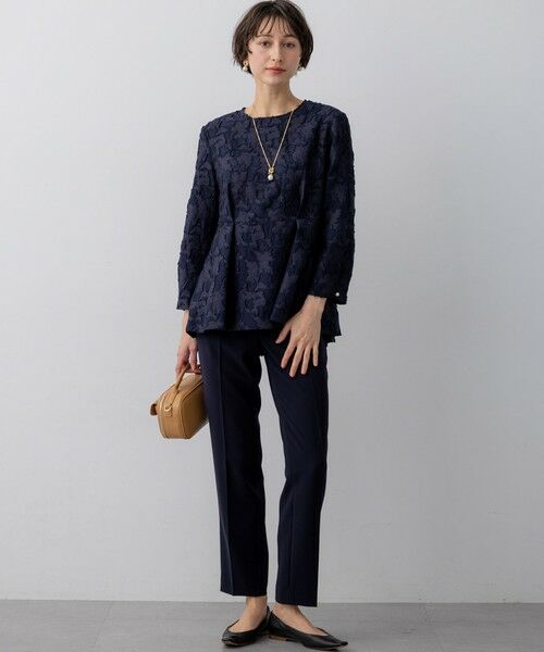 S size ONWARD(小さいサイズ) / エスサイズオンワード シャツ・ブラウス | ボタニカル カットジャガード ペプラムブラウス | 詳細8