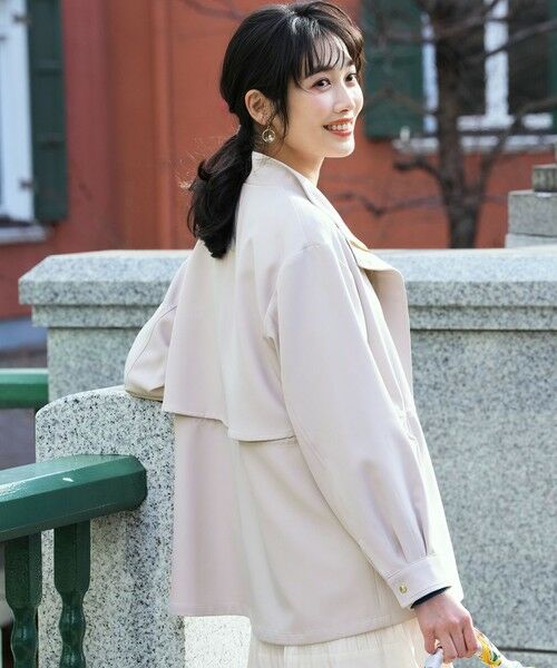 S size ONWARD(小さいサイズ) / エスサイズオンワード その他アウター | 【2WAY】エレカジストレッチ フーデットハーフ アウター | 詳細3