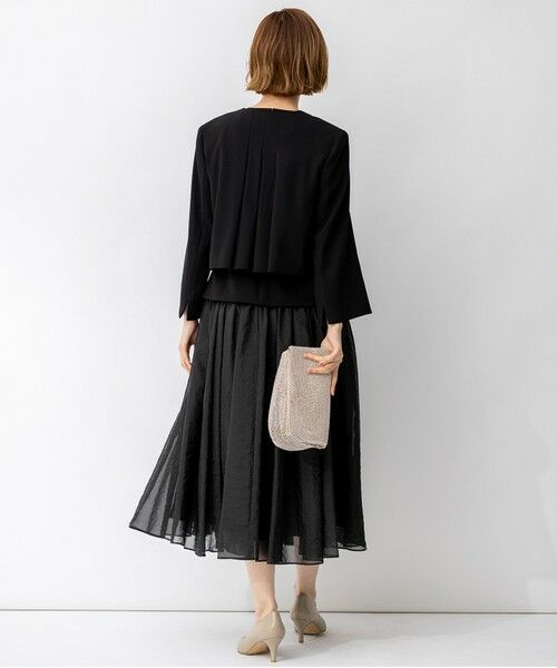 S size ONWARD(小さいサイズ) / エスサイズオンワード ノーカラージャケット | 【APPLAUDIR】クリアジョーゼット コンパクトタックジャケット | 詳細3