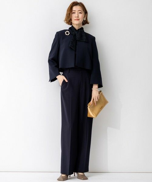 S size ONWARD(小さいサイズ) / エスサイズオンワード ノーカラージャケット | 【APPLAUDIR】クリアジョーゼット コンパクトタックジャケット | 詳細16