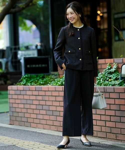 S size ONWARD(小さいサイズ) / エスサイズオンワード ノーカラージャケット | ノーカラーフリンジツイード ジャケット | 詳細3