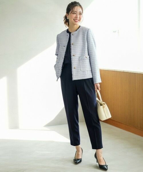 S size ONWARD(小さいサイズ) / エスサイズオンワード ノーカラージャケット | ノーカラーフリンジツイード ジャケット | 詳細6