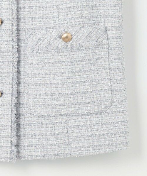 S size ONWARD(小さいサイズ) / エスサイズオンワード ノーカラージャケット | ノーカラーフリンジツイード ジャケット | 詳細14