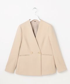 S size ONWARD(小さいサイズ) / エスサイズオンワード ノーカラージャケット | 褒めらレディストレッチ カラーレス ジャケット