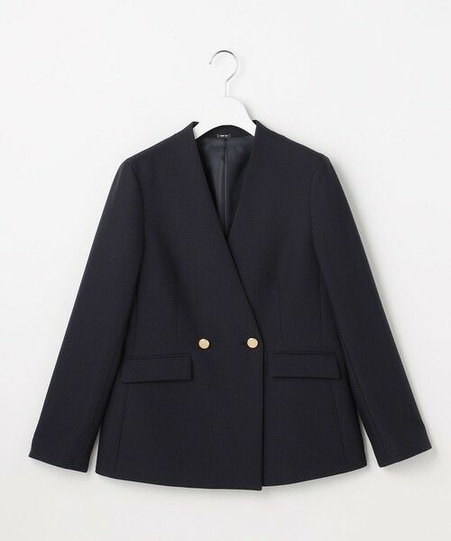 S size ONWARD(小さいサイズ) / エスサイズオンワード ノーカラージャケット | 褒めらレディストレッチ カラーレス ジャケット | 詳細4