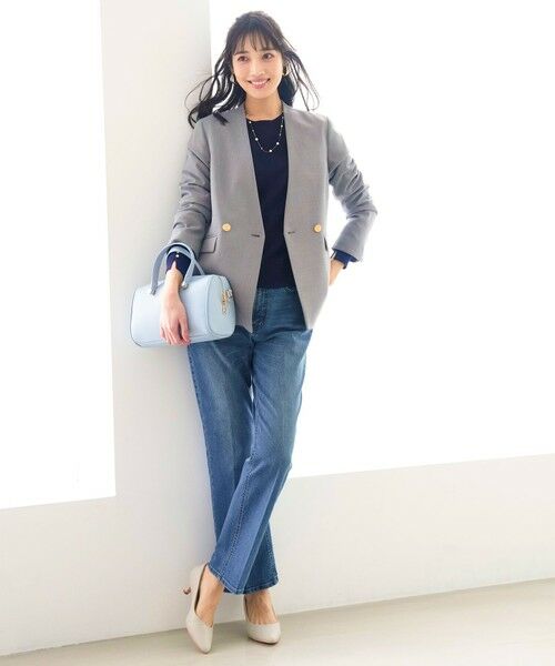 S size ONWARD(小さいサイズ) / エスサイズオンワード ノーカラージャケット | 褒めらレディストレッチ カラーレス ジャケット | 詳細16