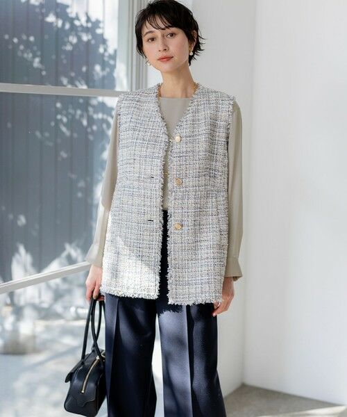 S size ONWARD(小さいサイズ) / エスサイズオンワード その他アウター | GIOLICAツイード フォルム ジレ | 詳細4